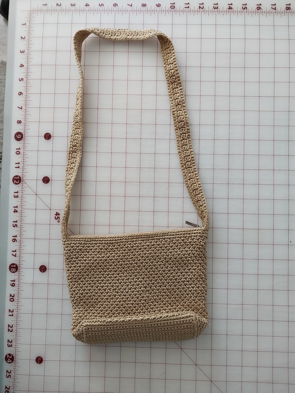 The Sak - Beige/Gold Crochet Crossbody - Lightweight Shoulder Bag